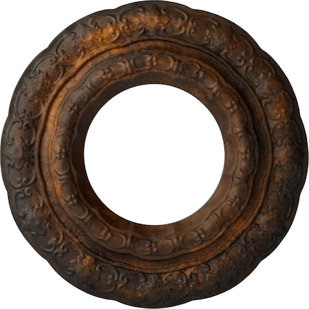 Ekena Millwork Lisbon Ceiling Medallion (Fits Canopies up to 7"), Hand-Painted Rust, 15 3/8"OD x 7"ID x 1"P CM15LIRUS